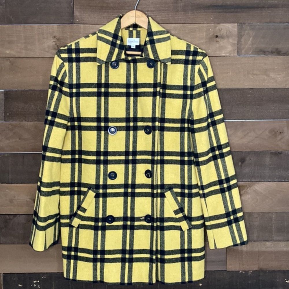 Vintage Oversized Padded Shoulder Plaid Neiman-Marcus Double Breasted Blazer